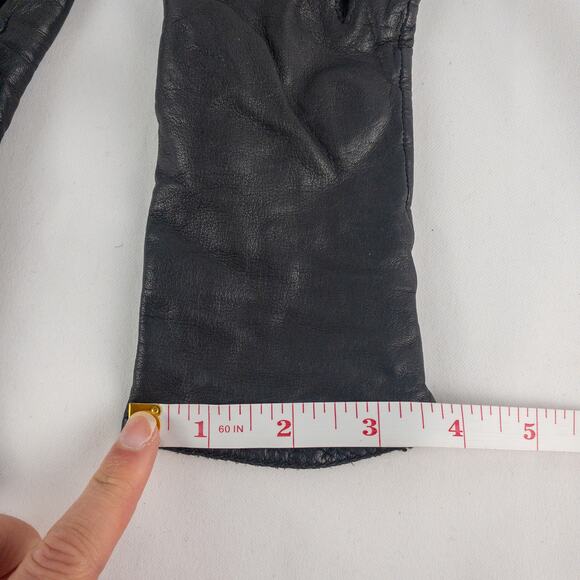 Grandoe Vintage Soft Black Vegan Leather Gloves Medium 7 - Picture 10 of 16